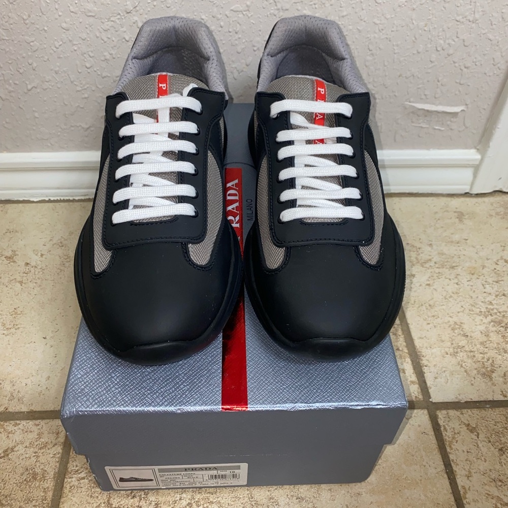 Prada Americas Cup Sneaker Size 10 Black
